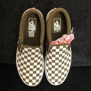 MENS CLASSIC SLIP ON CHECKERBOARD VANS (NWOT)